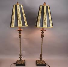 Chelsea House Table Lamps Pair Brown Cream Striped Tall Skinny French Provincial Ebay Lamp Lighting Ceiling Fans Chelsea House