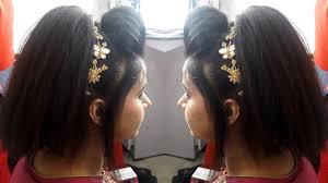 5 ways to style your front hair : Diy High Pony Tale Party Hairstyle With Front Puff Hairstyle For Medium Hairs Youtube