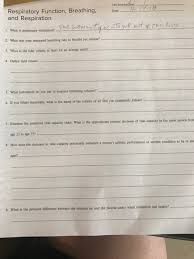 solved lab time s respiratory function breathing and re