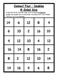 This dice game for math is great for younger students to practice counting or adding to 100. Math Games 8 Sided Dice Connect Four 8 Sided Dice Math 8 Sided Dice Math Game