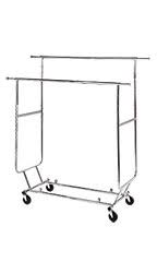 I went on line and saw the commercial grade double rail salesman rolling garment rack. Double Rail Clothing Racks Store Supply Warehouse