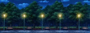 Cherry blossom street (anime landscape) (day & night). Park Anime Background Night And Light On Stock Illustration Adobe Stock