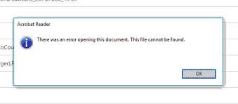 Manual solution to fix error there was error opening this document. There Was An Error Opening This Document This File Cannot Be Found Adobe Software
