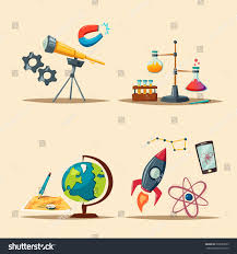 Set Of Science Logo Cartoon Vector Illustration Education Theme Icon Collection School And University Cartoons Vector Vector Illustration Icon Collection