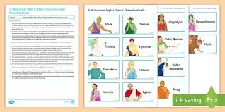 A Midsummer Night S Dream Character Cards Teacher Made