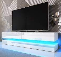 Industrial baumstamm tv board genesis 160cm massives akazienholz lowboard kommde. Tv Lowboard Bird In Weiss Hochglanz 140 X 45 Cm