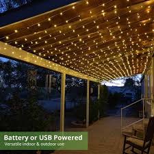 4.1 out of 5 stars. Lepro Fairy Curtain Lights Usb Or Battery Powered Timer 8 Modes 3x3m Warm White 300 Led Indoor Outdoor String Lights For Gazebo Wedding Backdrop Bedroom Party And More Remote Included