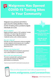The sites will be in arizona, florida, illinois, kentucky, louisiana, tennessee and texas. Dallas Police Dept On Twitter Walgreens Has Opened Covid19 Testing Sites See Flyer For Information And Guidelines Chiefhalldpd