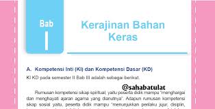 Rangkuman materi penjaskes kelas viii semester 1. Materi 1 Kerajinan Bahan Keras Prakarya Kelas 9 Smp Kurikulum 2013 Edisi Revisi 2018