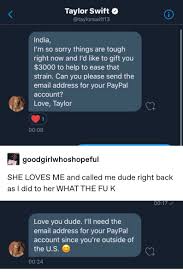 Taylor Swift News On Twitter Taylor Swift Has Donated 3 000 To Another Fan Facing Financial Struggles During This Time Covid 19 Love You Dude I Ll Need The Email Address For Your Stay tuned for photos, videos, set lists, & more! taylor swift news on twitter