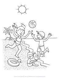 Summer is a part of our huge collection of coloring pages. Playing At The Beach Coloring Page All Kids Network