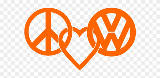 Download Peace Love Vw Logo Decal Sticker In Orange Peace Love Vw Free Transparent Png Clipart Images Download