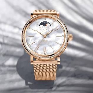 Mother-of-pearl dial timepiece, AI generated