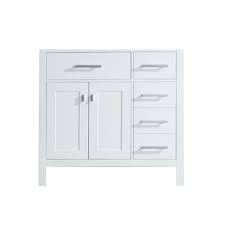 Design Element London 35 5 In W X 21 5 In D X 34 In H Vanity Cabinet Only In White With Right Drawer Dec076dr W Cb The H Bathroom Vanities Without Tops White Vanity