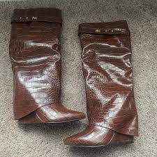Akira shark boots, leather Size 6 women's Worn... - Depop