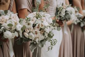 #weddingtablesettings #neutralweddingcolorpalette romantic seaside wedding inspiration in blush wedding dress and wildflower bouquets. Blush Neutral Palette Flowers Ten Point Floral Design