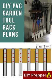 If you have a lot of rakes, shovels, and other tools that need hanging, you might need a more utilitarian tool holder. Diy Pvc Garden Tool Rack Instructions And Plans Diy Prepper Garden Tool Rack Tool Rack Garden Tool Organization