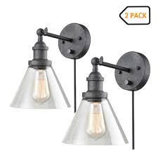 Now you can shop for it and enjoy from a wide range of quality brands to affordable picks, these reviews will help you find the best sconce with on off switch, no matter what your budget is. Claxy Modern Glass Plug In Wall Sconce Light With On Off Switch Set Of 2 Painted Silvered Graphite Finish Wall Lighting Fixture Dz32080u