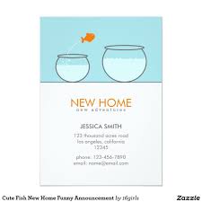 Let your friends and family know by customizing one of our many holiday moving announcements! Cute Fish New Home Funny Announcement Zazzle Com Moving Announcement Postcard Funny Postcards Cute Fish