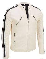 Aaron Paul Need For Speed White Synthetic Leather Jacket At Amazon Men S Clothing Store Jaket Kemeja