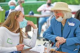 High school students meet retirement community pen pals