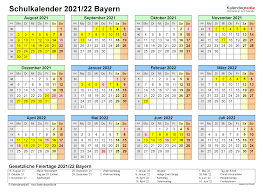 Calendar 2022 (uk) free printable pdf templates. Schulkalender 2021 2022 Bayern Fur Word