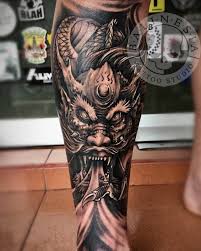 Two guns tattoo bali on instagram: Japanese Style Dragon On The Leg By Ibud Balinesia Tattoo Facebook