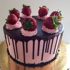 Three Layer Moist Classic Chocolate Cake Recipe Added Fresh Strawberry Puree To S Chocolate Covered Strawberry Cake Strawberry Cakes Chocolate Cake Decoration