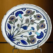 Salver With Flower Blossoms Composite Body With Underglaze Engobe Decoration Iznik Ottoman Turkey Second Half Of The Turkish Art Pottery Art Turkish Tiles