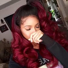You can use this idea of black and burgundy hair and add some notes of creativity to your look. Ombre Burgundy Human Hair Wigs For Black Women 1b Red Brazilian Full Lace Human Hair Wigs Pre Plucked And Bleached Knots 18 Full Lace Wig Buy Online In Aruba At Aruba Desertcart Com Productid 67673064