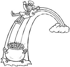 This rainbow, pot of gold, and cloud coloring page features a picture of a rainbow with a pot of gold at one end of the rainbow and a cloud at the other end to color for st. Online Coloring Pages The Coloring The Leprechaun To The Pot Of Gold The Magic Of Creation