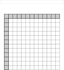 Multiplication Table Blank Worksheet Multiplication Table