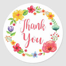 Floral Thank You Watercolor Pink Red Flower Wreath Classic Round Sticker Zazzle Com Watercolor Flower Wreath Floral Stickers Thank You Flowers