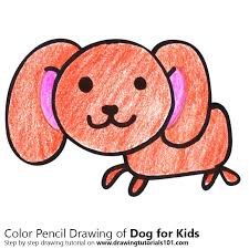 Dog For Kids Colored Pencils Drawing Dog For Kids With Color Pencils Drawingtutorials101 Com Artistic or educative coloring pages ? dog for kids colored pencils drawing