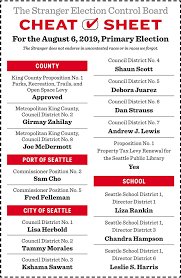 Primary Election Cheat Sheet Features The Stranger