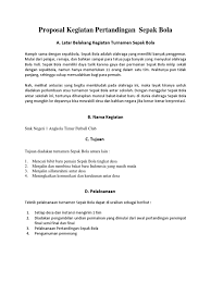 Contoh proposal bantuan dana kostum sepak bola. Proposal