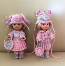 Clothing & accessories └ barbie dolls & acc. Crocheted Outfit For 41 2 Dolls Kelly And Same Size Twins Crochet Doll Clothes Crochet Clothes Crochet
