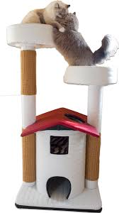 In this category we include cat furniture, cat towers, cat houses, cat perches, cat posts, cat stands and cat trees we recommend for cats on the larger size such as maine coons, burmese, egyptian mau, bengals and ragdolls. Luxury Cat Condo Red Roof