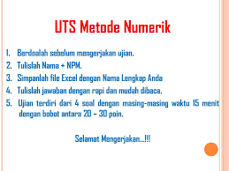 Tm1 dan jawaban metode numerik 1501190206. Uts Metode Numerik 1 Berdoalah Sebelum Mengerjakan Ujian Ppt Download