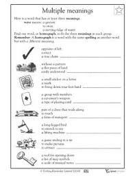 Multiple Meaning Words Worksheet 2nd Grade Multiple Meaning Words Worksheet 2nd Grade Reading Worksheets Multiple Meaning Words