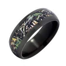 Fable Designs 8mm Black Zirconium With Mossy Oak New Break Up Camouflage Inlay Wedding Band Size Camo Wedding Rings Camo Wedding Rings Sets Camo Wedding Bands