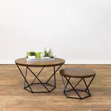 Holly & martin® meckland round cocktail table in dark walnut. Geometric Wood Nesting Geometric Coffee Table Coffee Table Table
