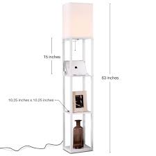 Store books or other items, or pull the pullchain for a night reading light. Brightech Maxwell Usb Led Shelf Floor Lamp For Living Rooms Bedrooms Usb Ports Electric Outlet Modern Standing Light Asian Display Shelves White Walmart Com Walmart Com