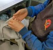 How to sew a sweatshirt - Video 5 - attaching rib collar and cuff with a  514 four thread overlock