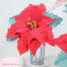 Crepe Paper Poinsettia Flowers Free Poinsettia Template And Tutorial Paper Flower Supplies Flower Tutorial Paper Flower Tutorial