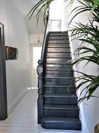 Black Painted Staircase Farrow Ball Railing Stairs Painted Floors Victorian Terrace Hallway Painted Stairs Black Painted Stairs