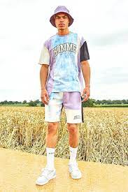 5 out of 5 stars. Varsity Homme Spliced Tie Dye T Shirt And Short Set Boohoo
