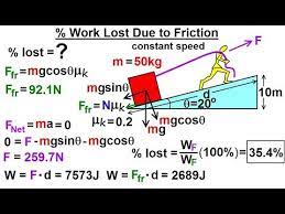 Physics Mechanics Work Energy And Power Examples 27 Of 27 Work Lost Due To Friction Youtube