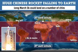 A chinese rocket core is tumbling uncontrolled through orbit, and may crash through the atmosphere on saturday (may 8), government officials warn. Y9zy3zlqwrfz M