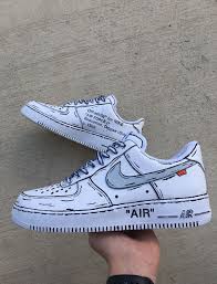 Nike Af1 Low Off White Cartoon The Custom Movement In 2020 Nike Nike Af1 Cartoon Shoes